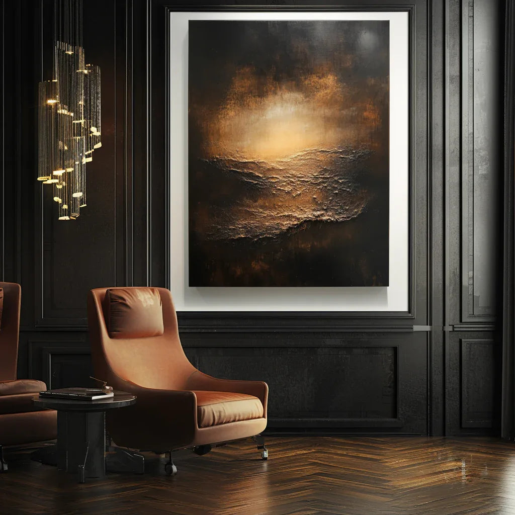 Ember Horizon-Modern Abstract Light and Shadow Texture Wall Art - artextured