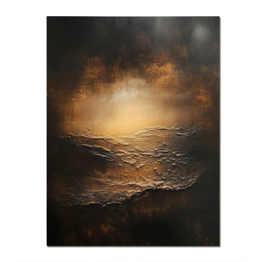 Ember Horizon-Modern Abstract Light and Shadow Texture Wall Art - artextured