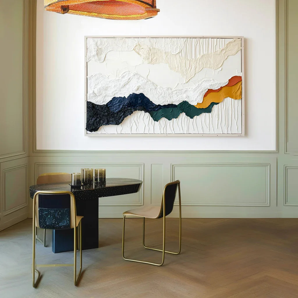 Layered Terrain-Modern Abstract 3D Mountain Texture Wall Art - artextured