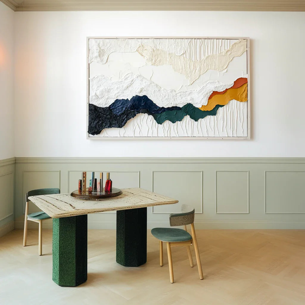 Layered Terrain-Modern Abstract 3D Mountain Texture Wall Art - artextured