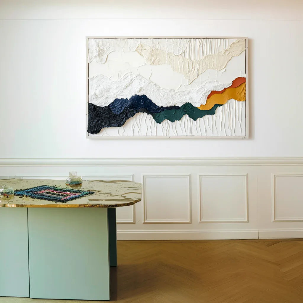 Layered Terrain-Modern Abstract 3D Mountain Texture Wall Art - artextured