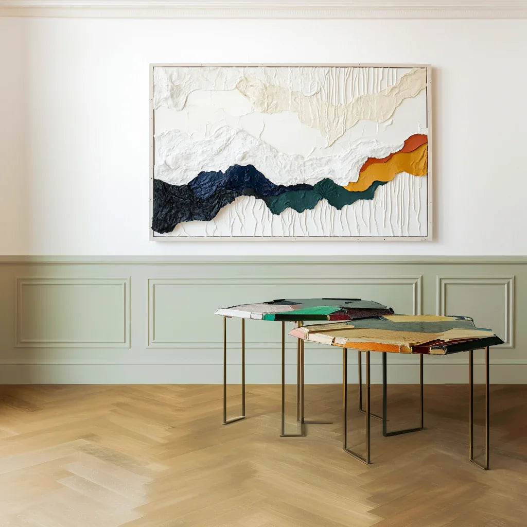 Layered Terrain-Modern Abstract 3D Mountain Texture Wall Art - artextured