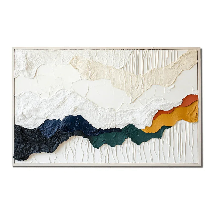 Layered Terrain-Modern Abstract 3D Mountain Texture Wall Art - artextured
