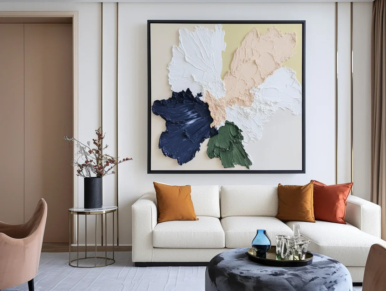 Bloom Without Words-Vibrant Floral Abstract Art Wall Oil Painting - artextured