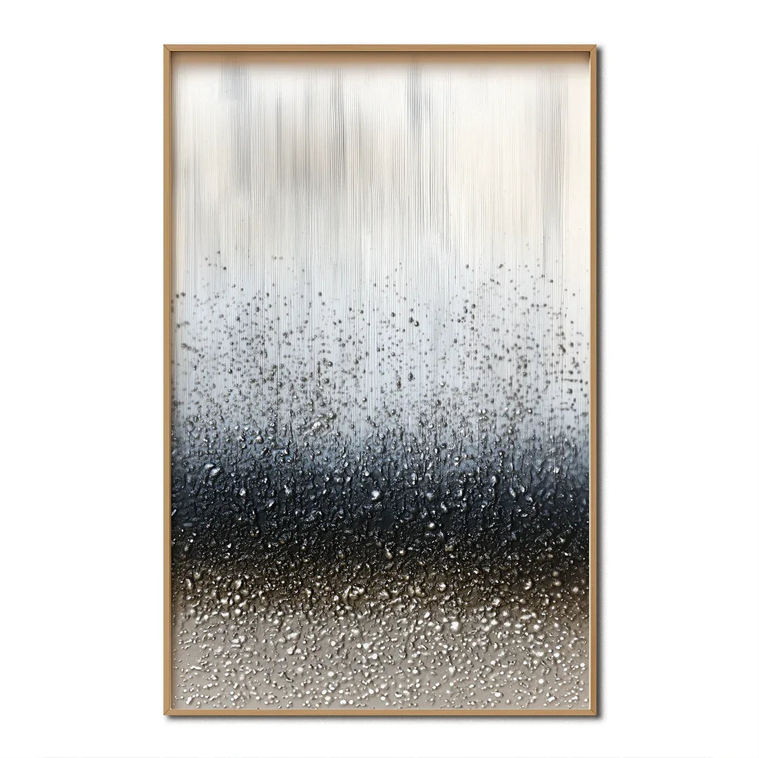 Gravity in Silence -Modern Minimalist 3D Vertical Droplet Texture Abstract Wall Art - artextured