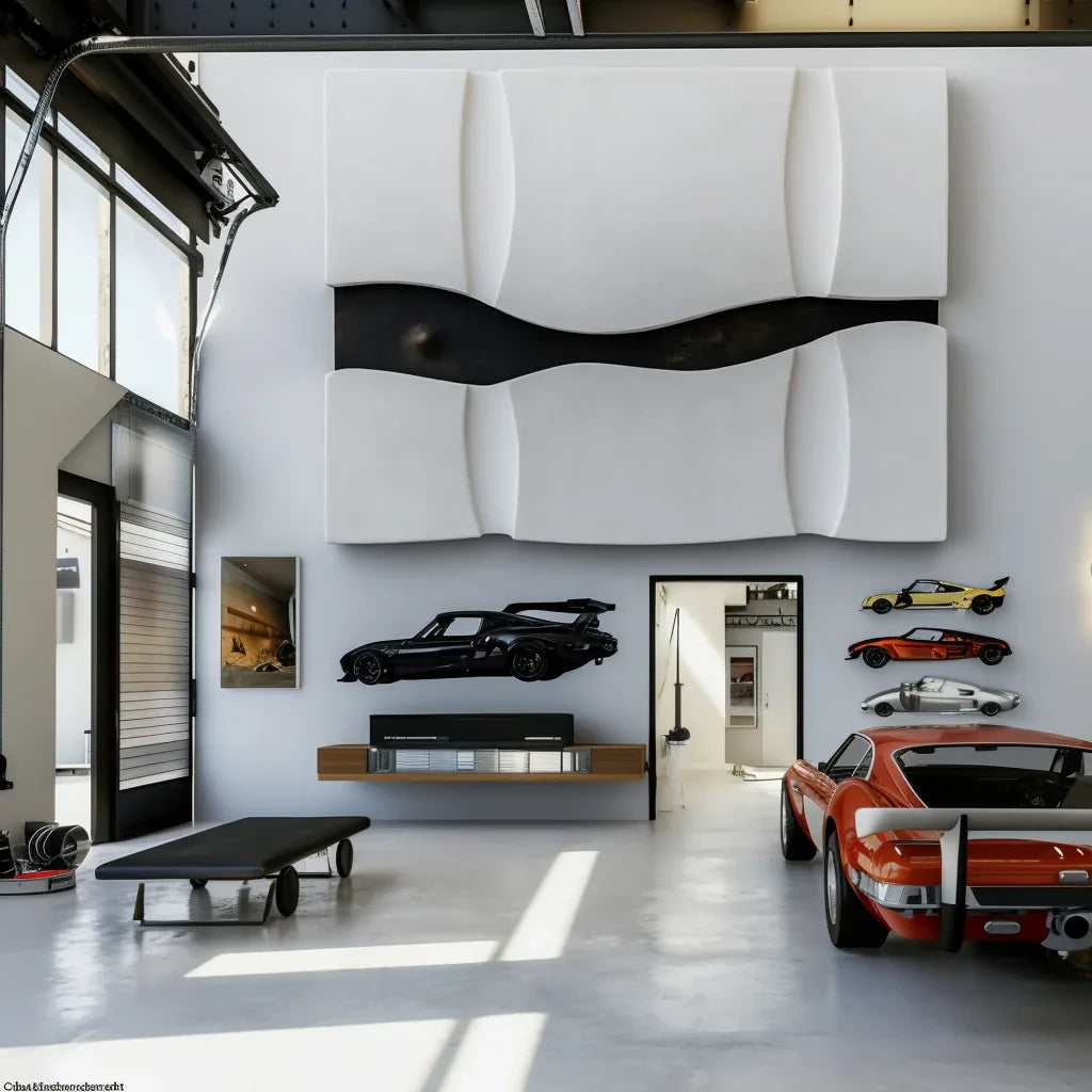 Black & White Sculptural Painting - Divide and Flow - artextured