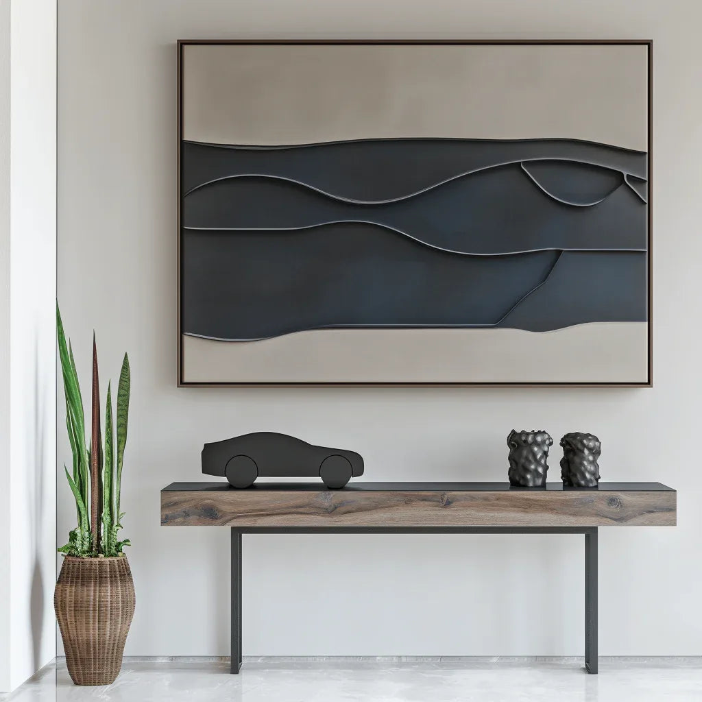 Layered Sculptural Abstract Painting - Layers of Silence - artextured