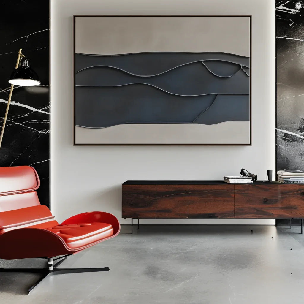 Layered Sculptural Abstract Painting - Layers of Silence - artextured