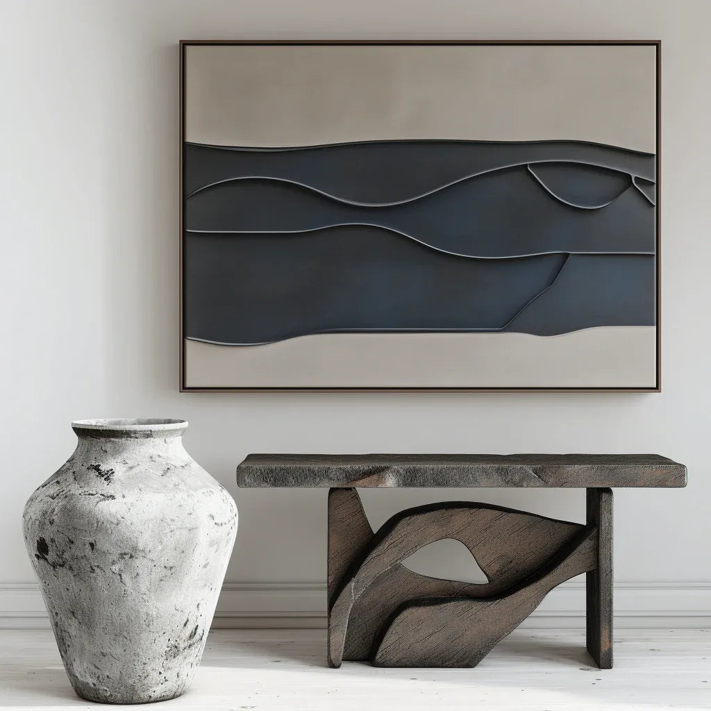 Layered Sculptural Abstract Painting - Layers of Silence - artextured