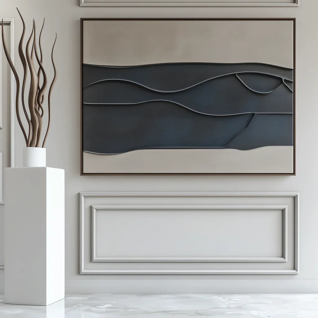 Layered Sculptural Abstract Painting - Layers of Silence - artextured