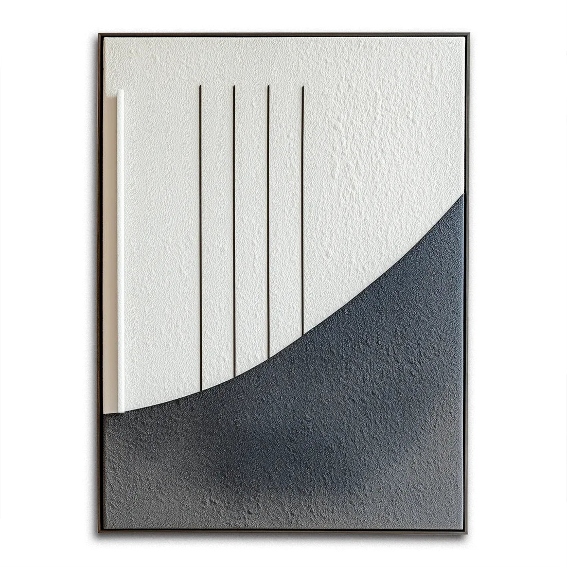 Minimalist Geometric Relief Painting - Quiet Axis - artextured