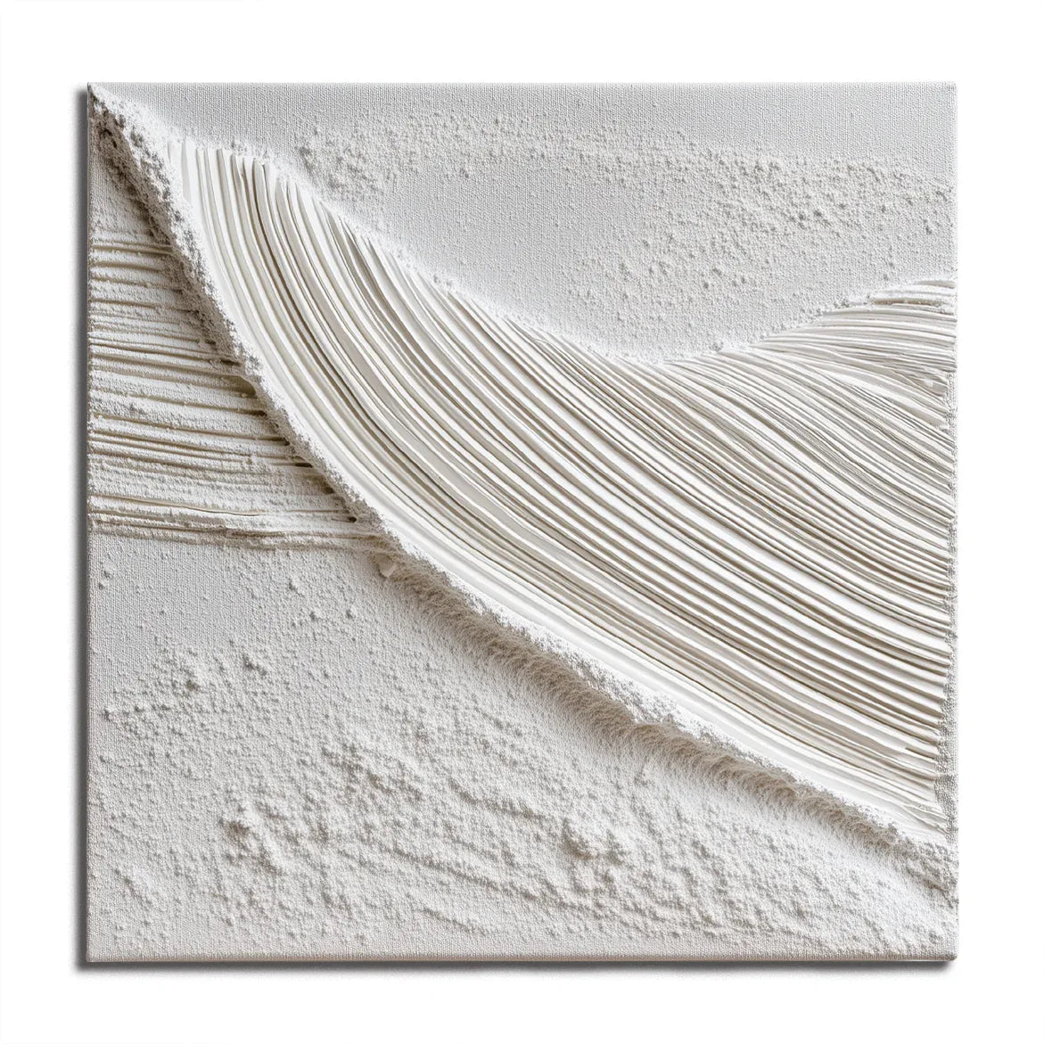 3D White Sculptural Abstract Painting - Echoes in White - artextured