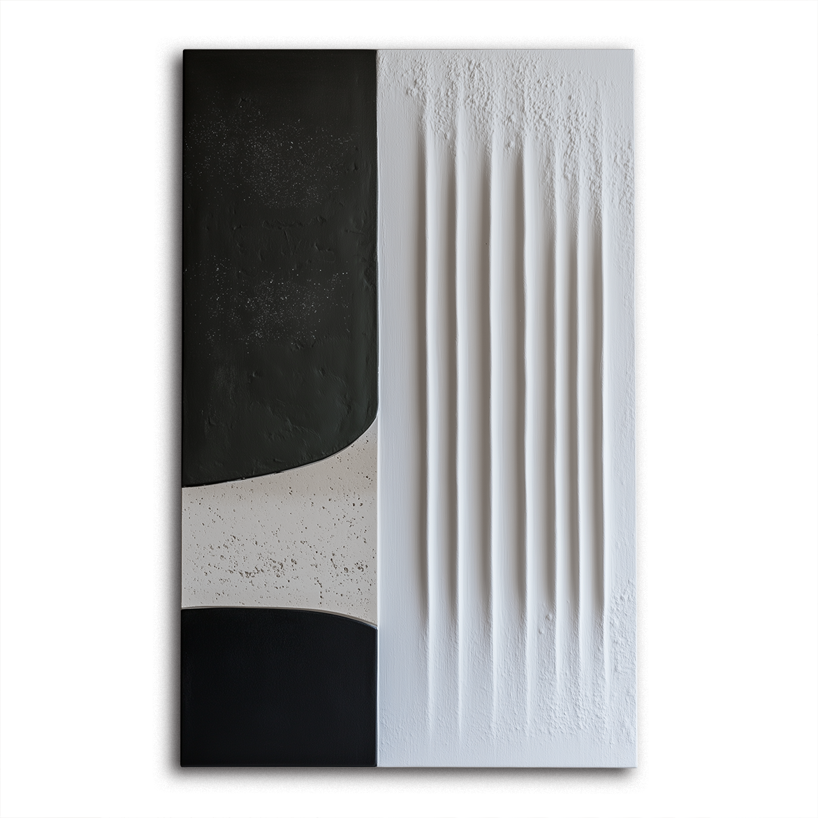 Black and White Relief Painting - Monolith Divide
