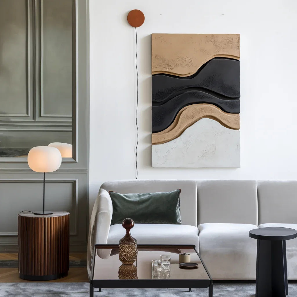 Layered Sculptural Abstract Painting - Contour Shift - artextured