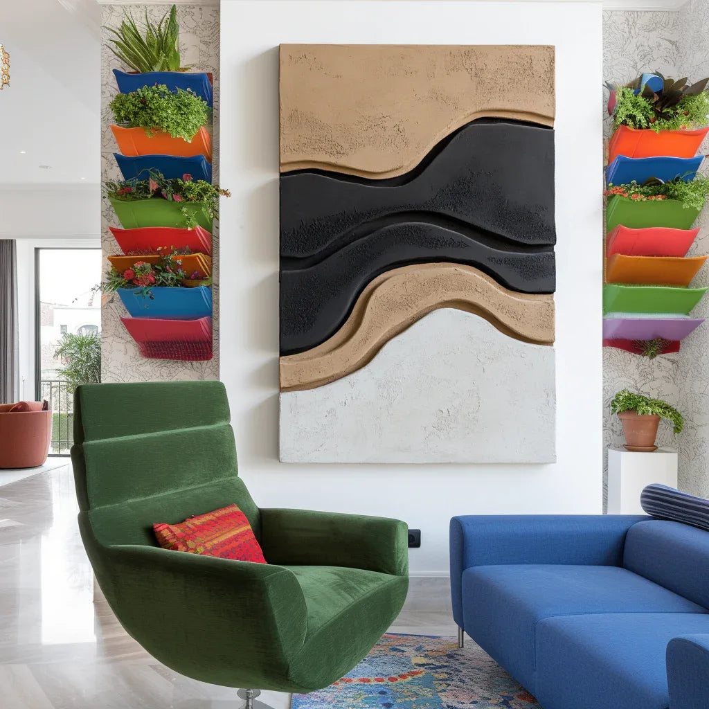 Layered Sculptural Abstract Painting - Contour Shift - artextured