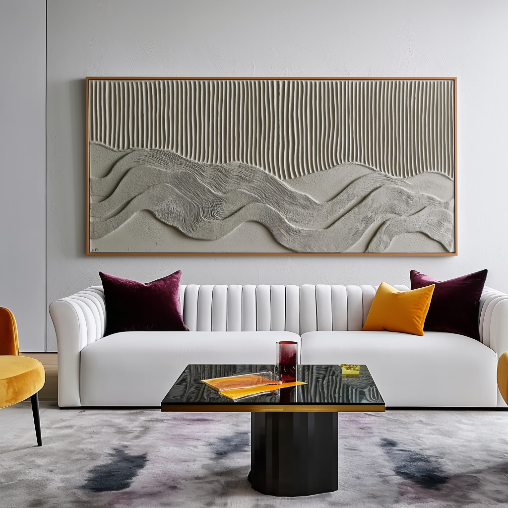 3D Sculptural Abstract Painting - Waves of Silence