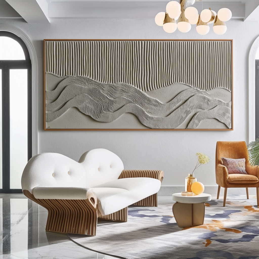 3D Sculptural Abstract Painting - Waves of Silence