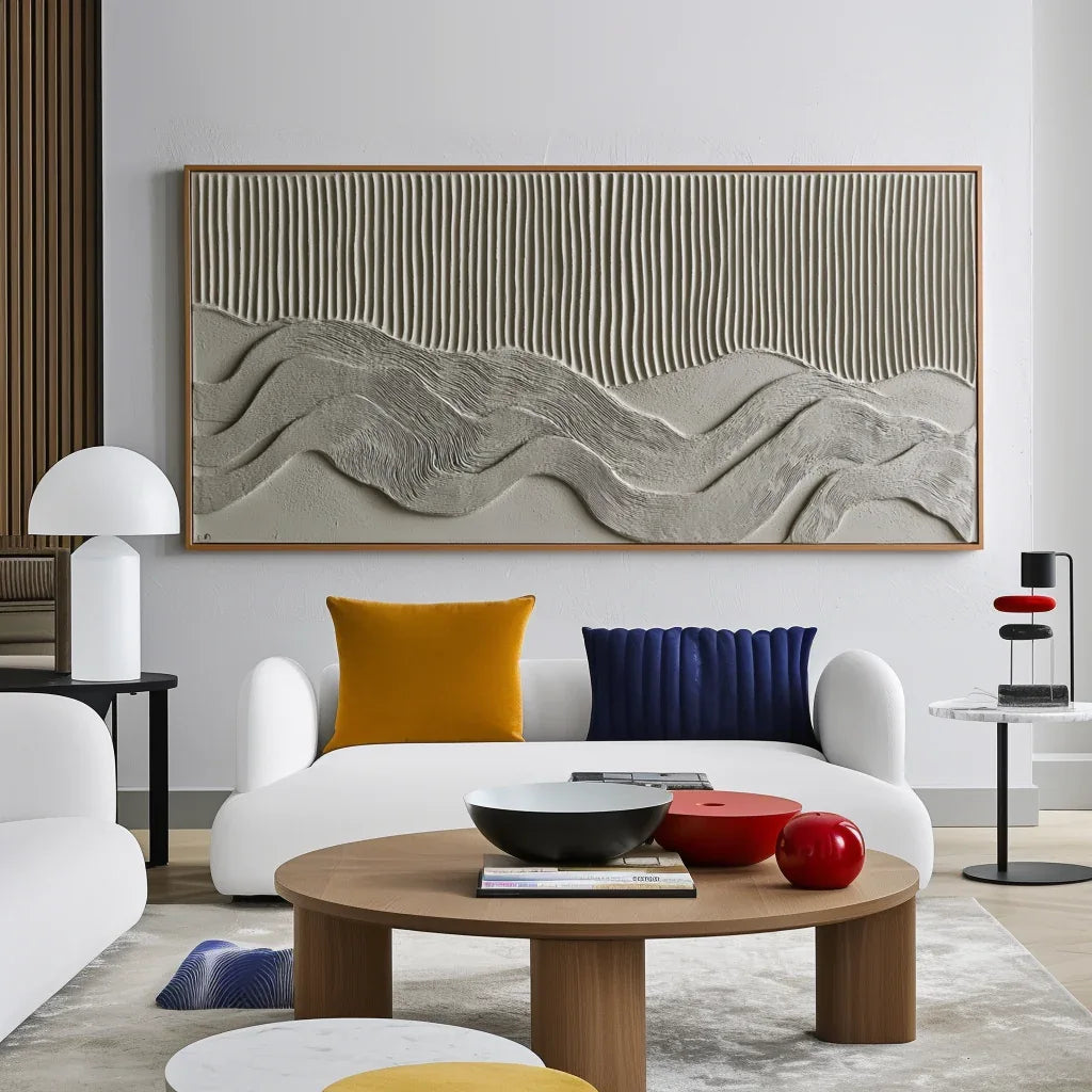 3D Sculptural Abstract Painting - Waves of Silence - artextured