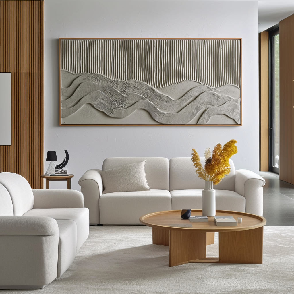 3D Sculptural Abstract Painting - Waves of Silence