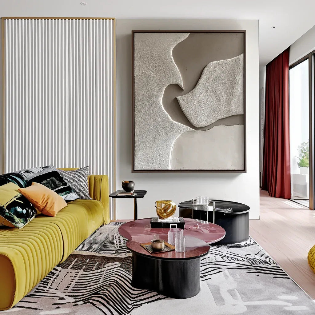 Minimal Abstract Painting - Soft Divide - artextured