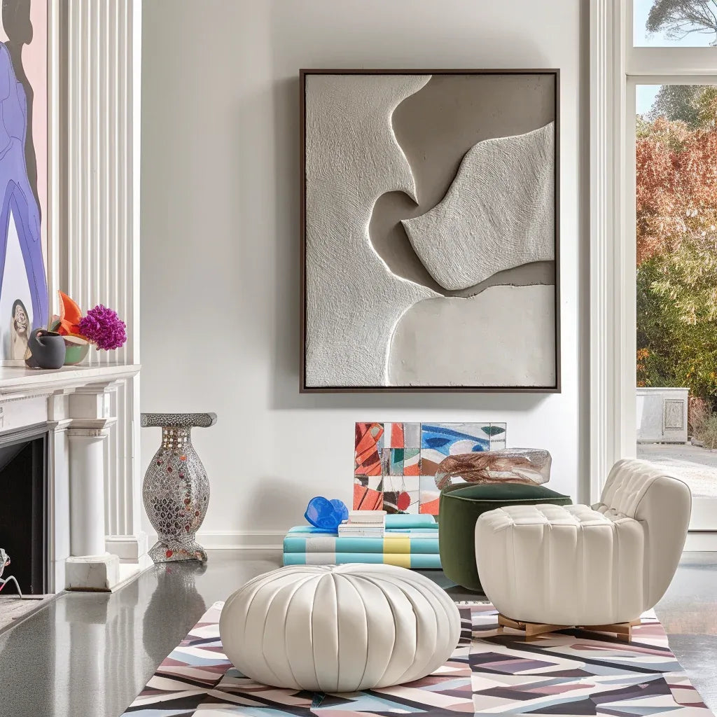 Minimal Abstract Painting - Soft Divide - artextured