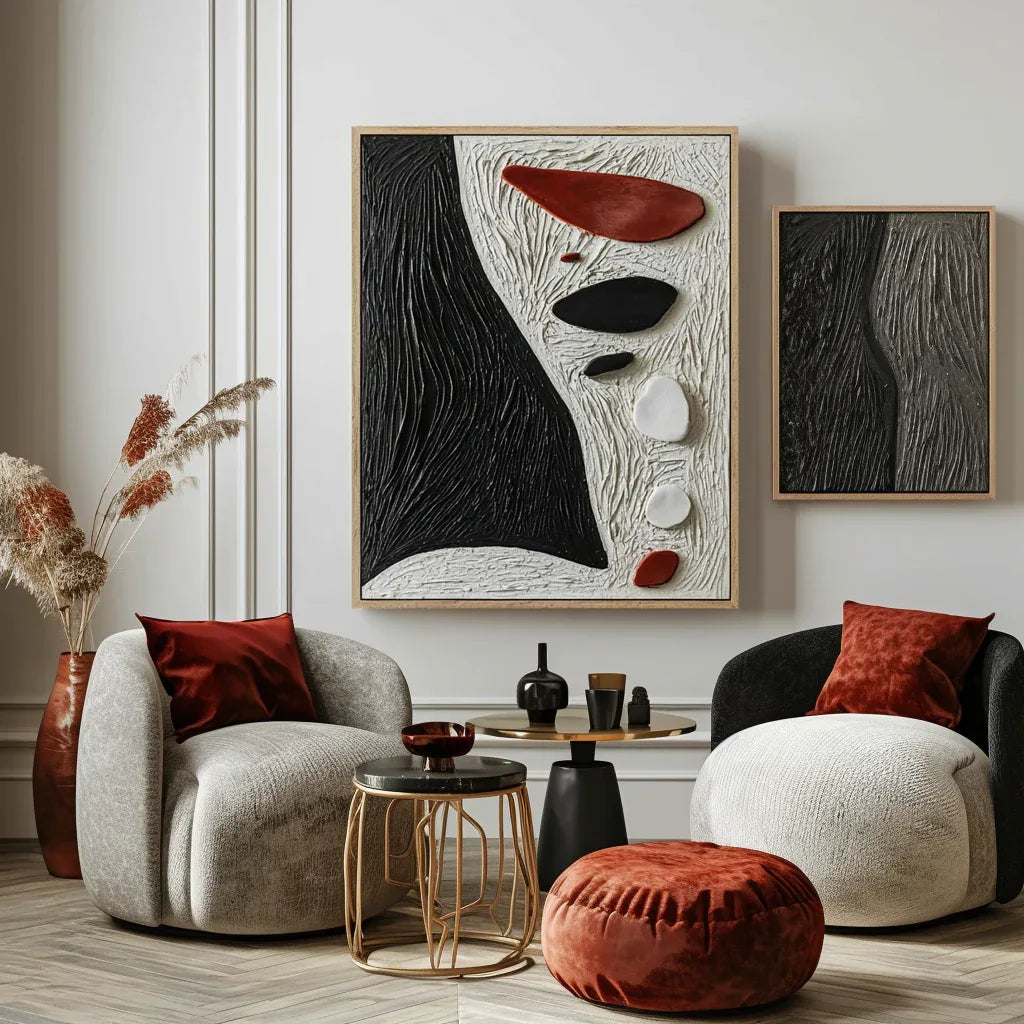 Pebble Abstract Painting - Stone Signals - artextured