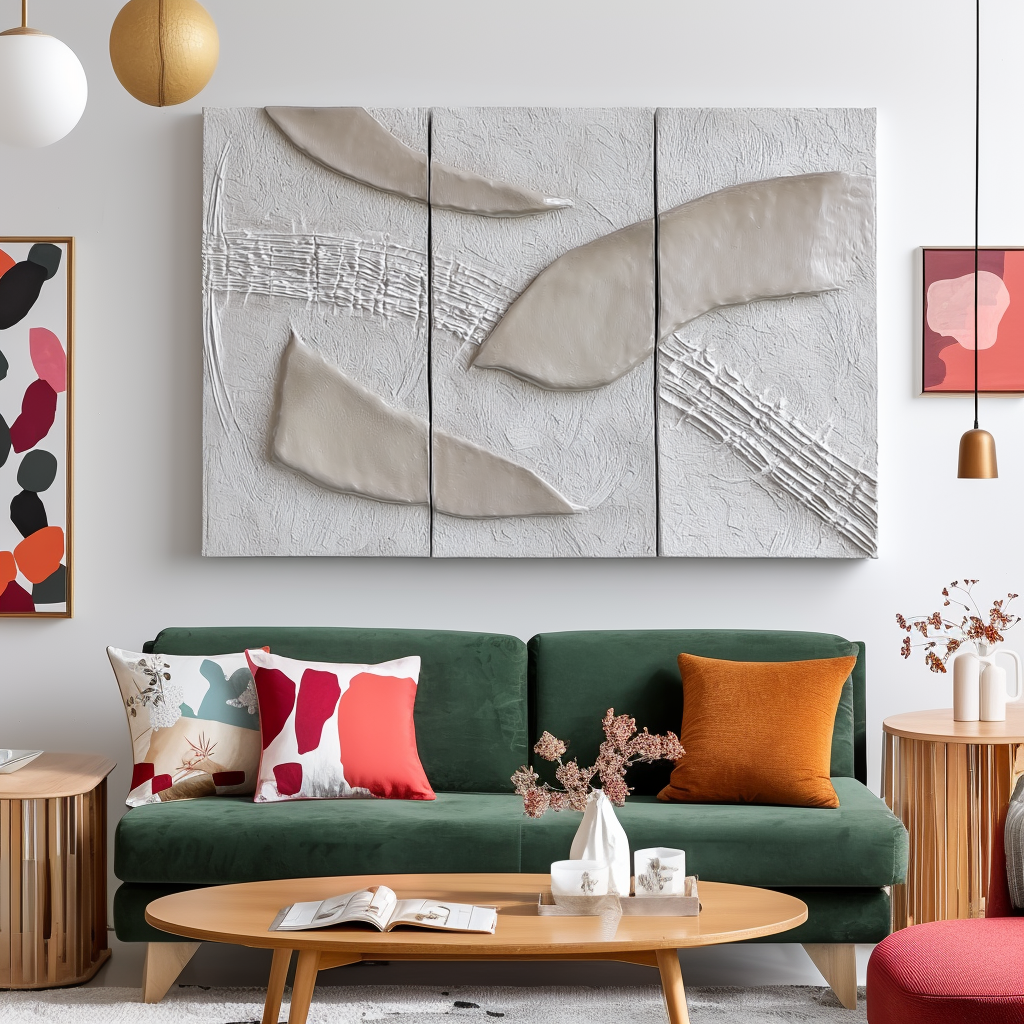 Ivory Flow Panels – Textured Minimalist Wall Art Set of 3#WP250370