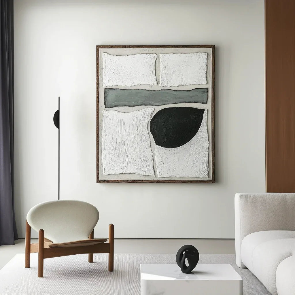 Geometric Abstract Oil Painting - Quiet Geometry - artextured