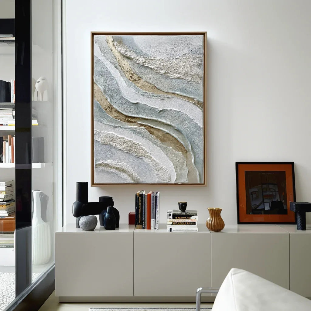 Flowing Layers – Modern Home Design: Vertical Hand drawn Flow Texture Wall Art - artextured