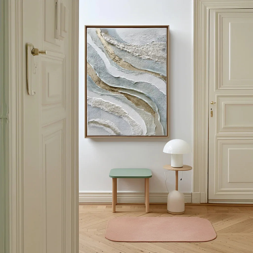 Flowing Layers – Modern Home Design: Vertical Hand drawn Flow Texture Wall Art - artextured