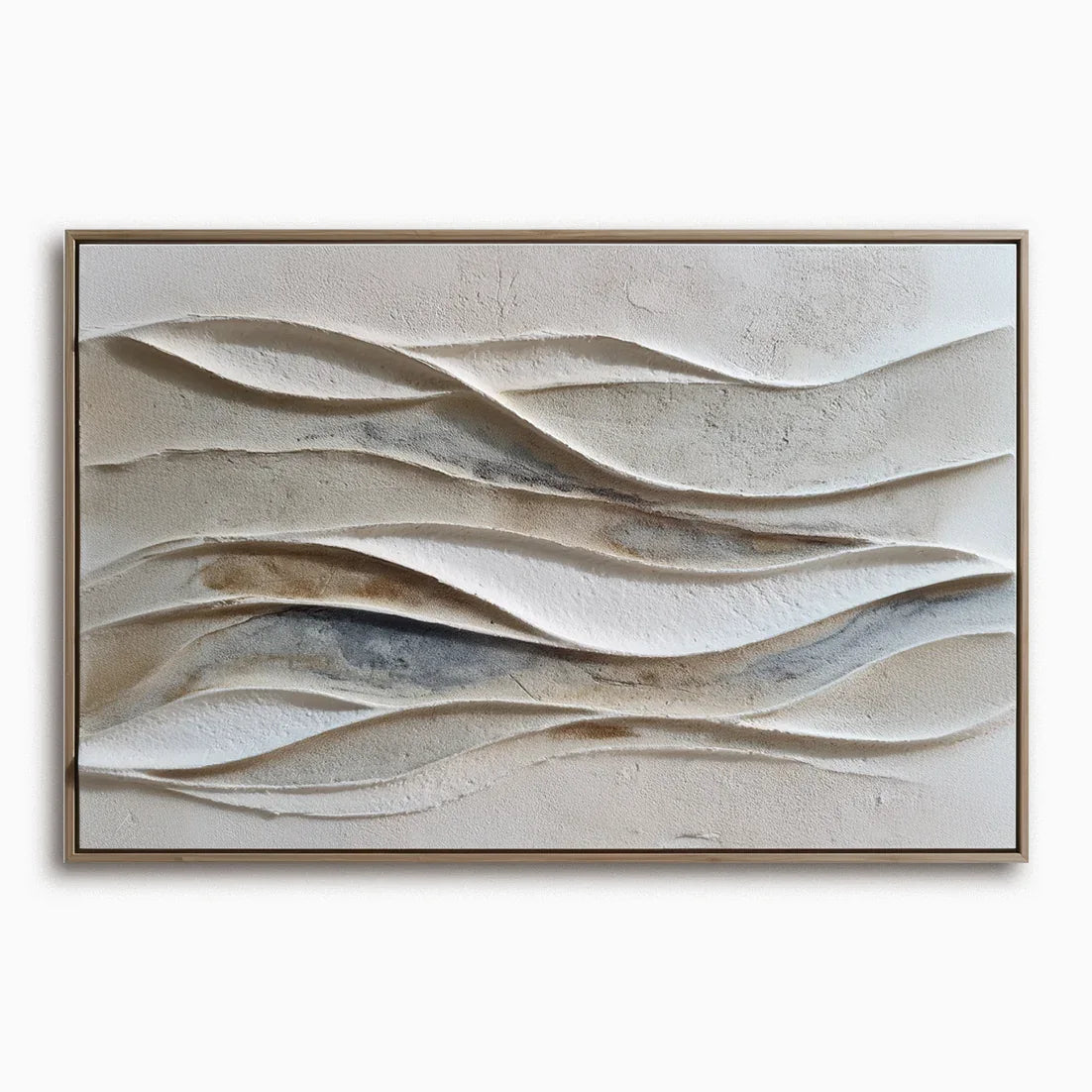 Flowing Harmony – Modern Minimalist Decoration 3D Beige Wave Texture Wall Art - artextured