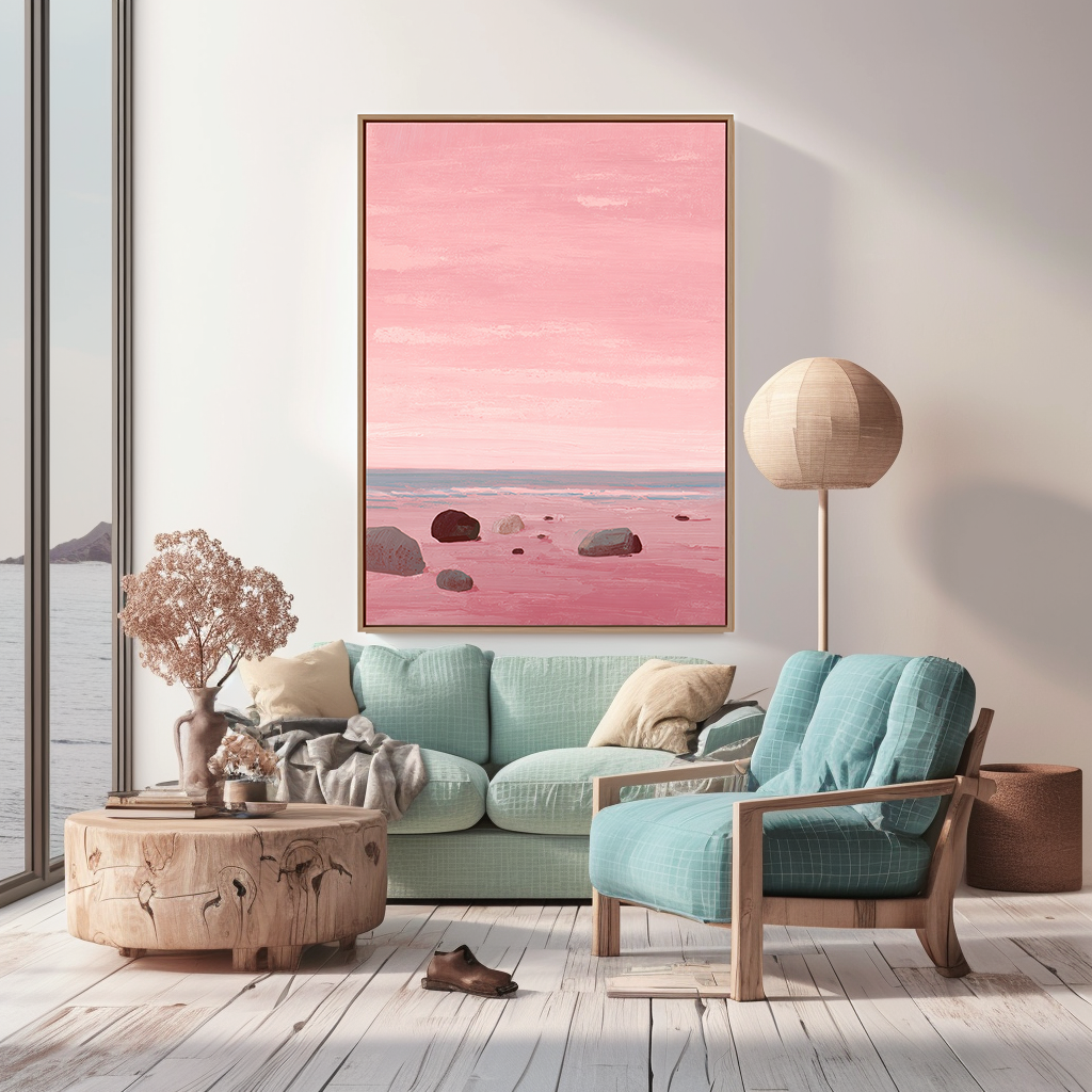 Blush Shoreline – Abstract Painting