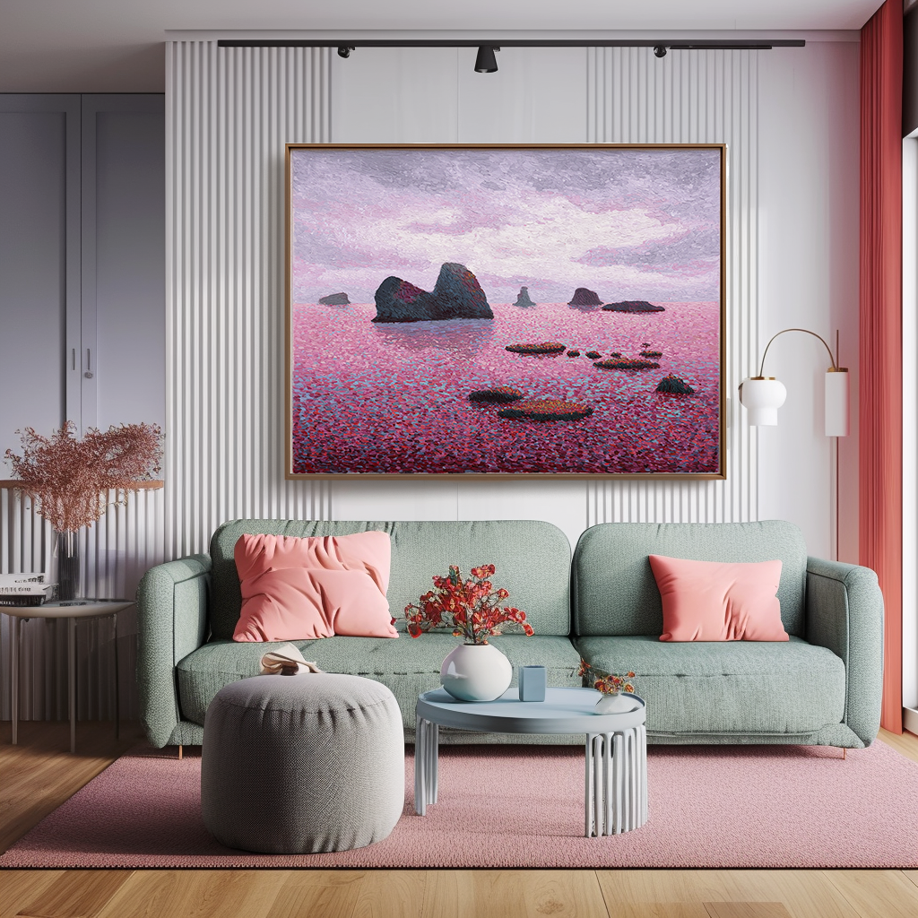 Twilight Serenity – Abstract Seascape Textured Canvas Art