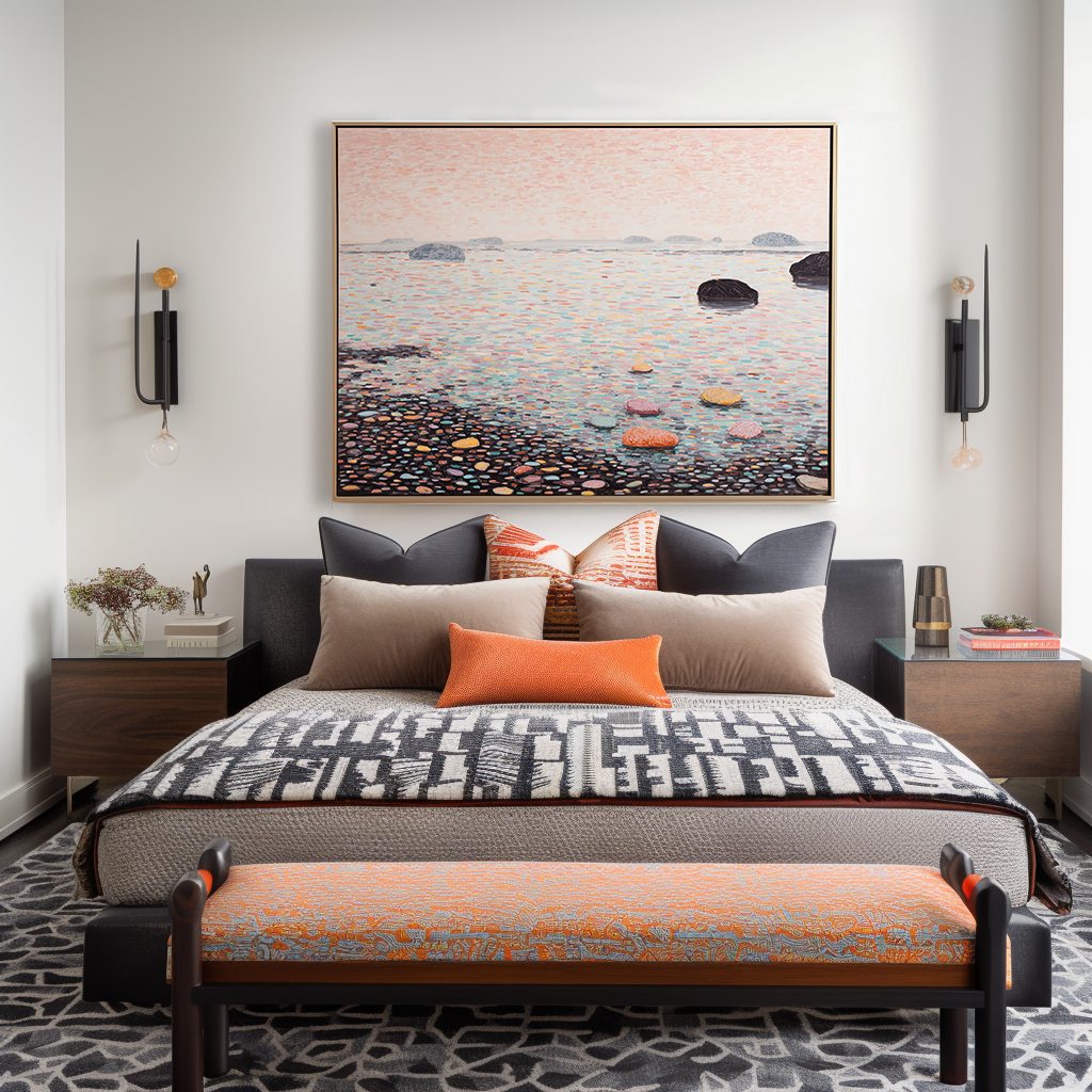 Pebbled Horizon – Abstract Seascape Textured Canvas Wall Art