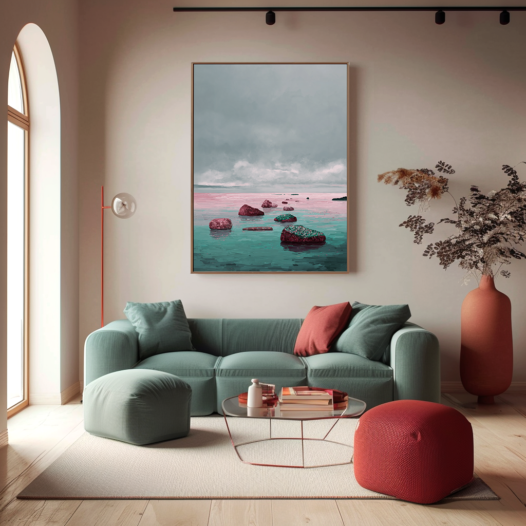 Tranquil Path – Abstract Seascape Textured Canvas Wall Art