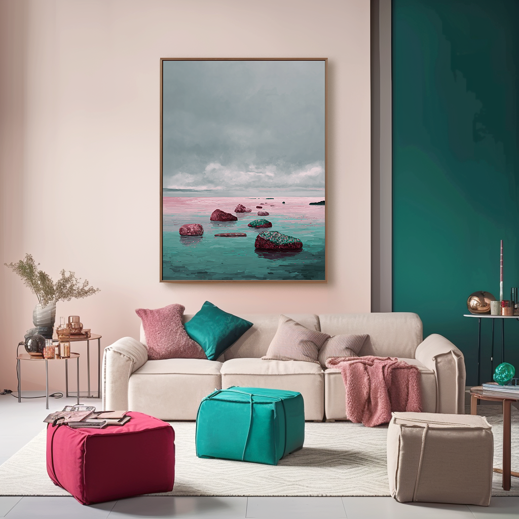 Tranquil Path – Abstract Seascape Textured Canvas Wall Art