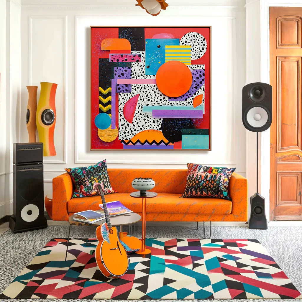artextured – Pop Dimension | Vibrant Retro Geometric Pop Art Canvas - artextured