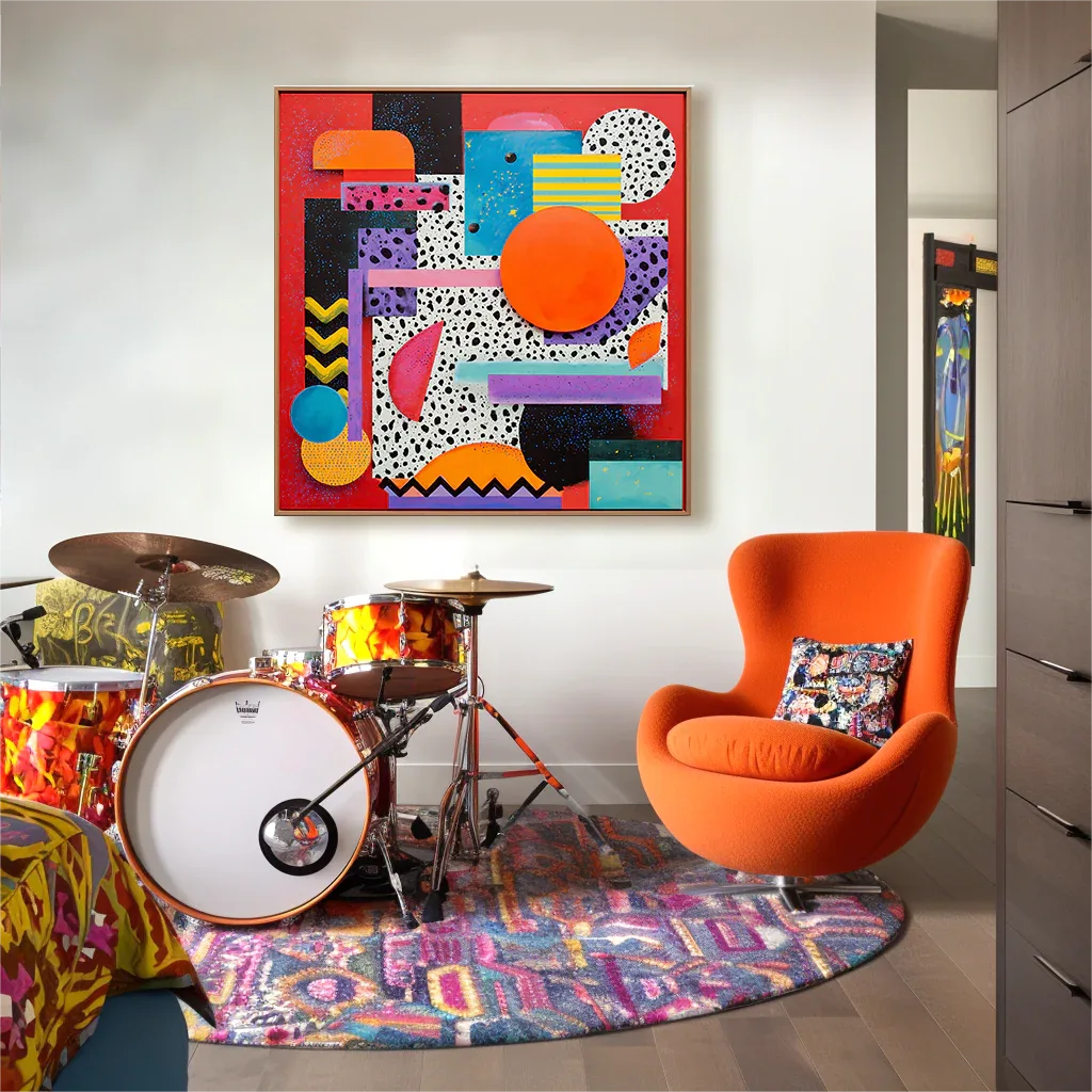 artextured – Pop Dimension | Vibrant Retro Geometric Pop Art Canvas - artextured