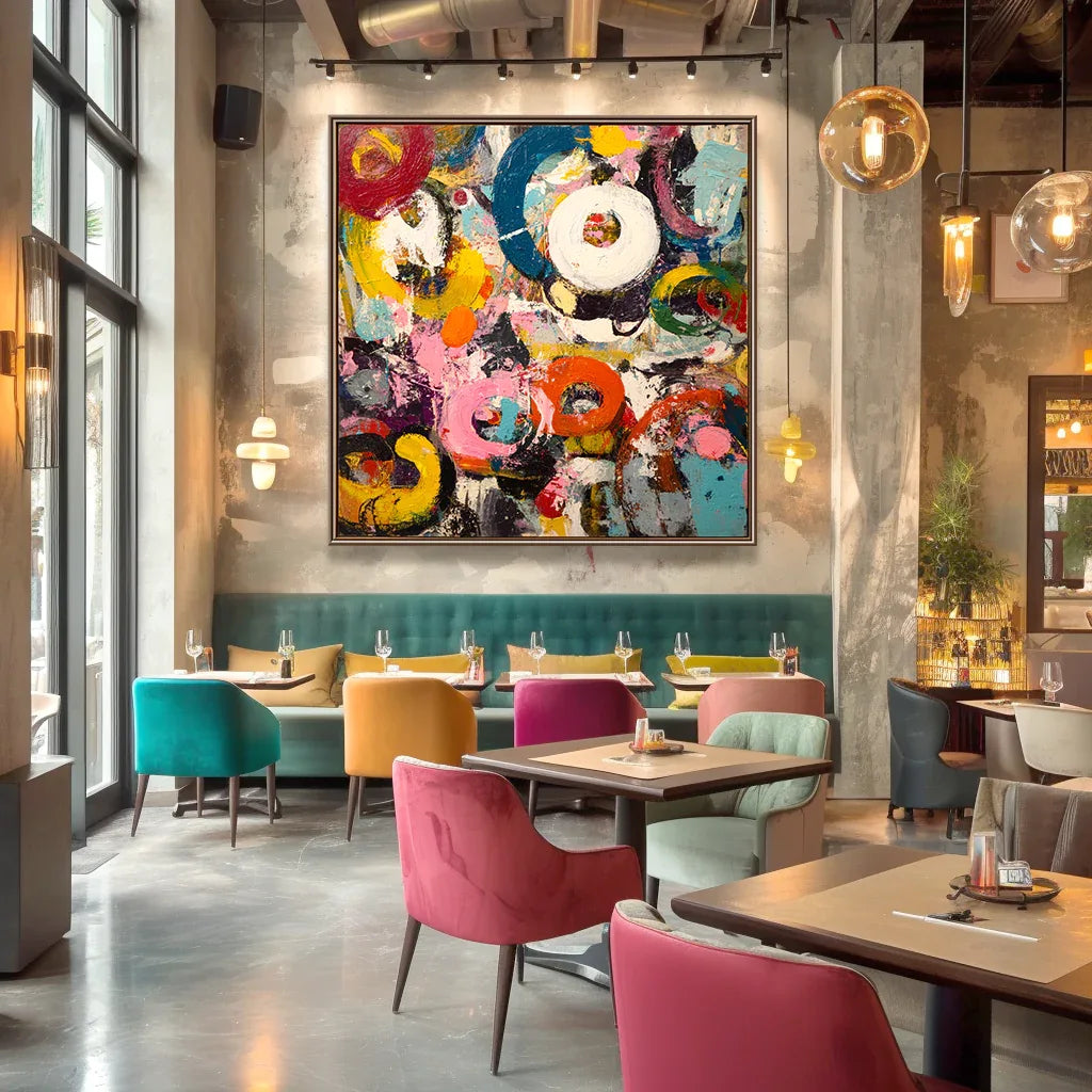 artextured – Pop Carnival | Bold Abstract Circular Pop Art Painting - artextured