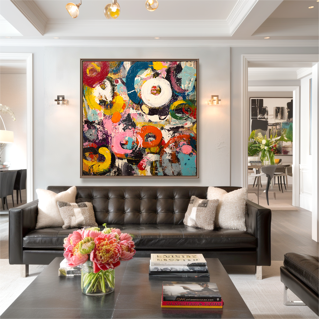 artextured – Pop Carnival | Bold Abstract Circular Pop Art Painting