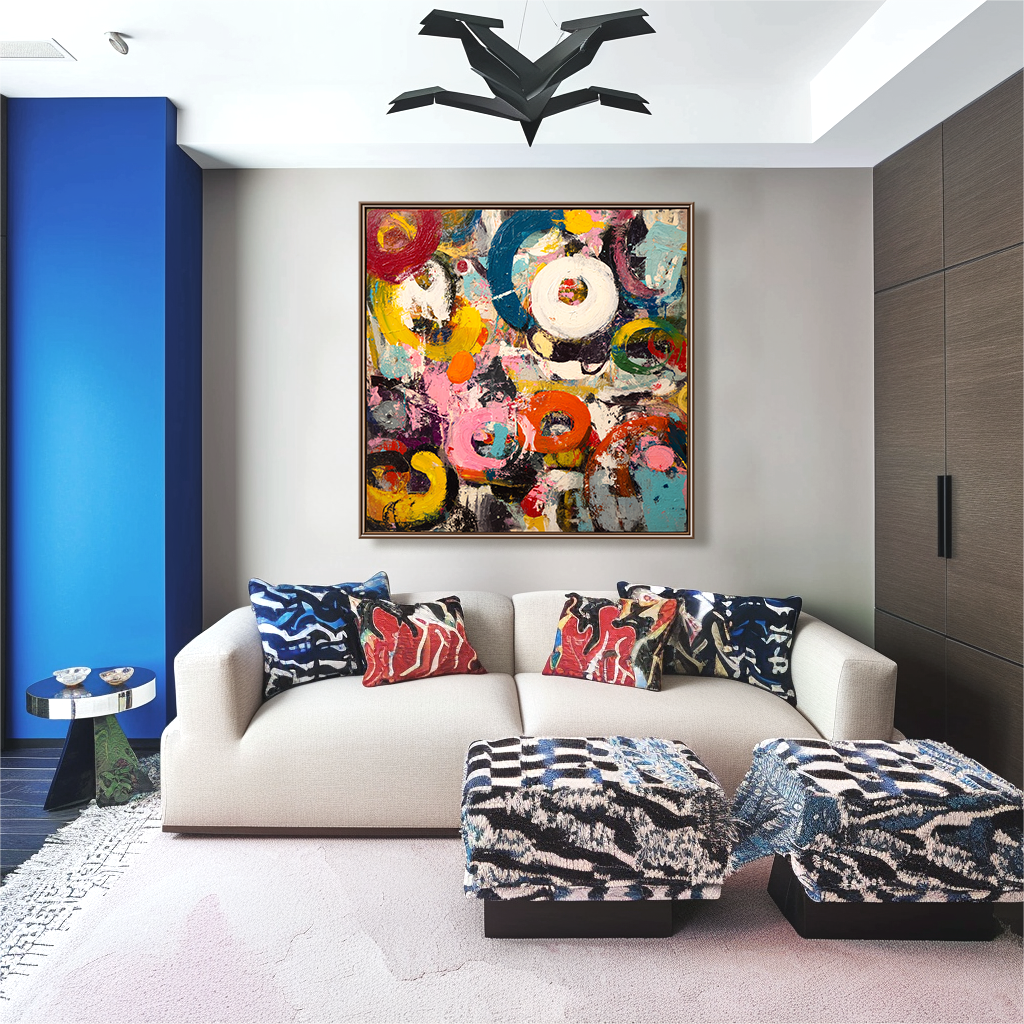 artextured – Pop Carnival | Bold Abstract Circular Pop Art Painting