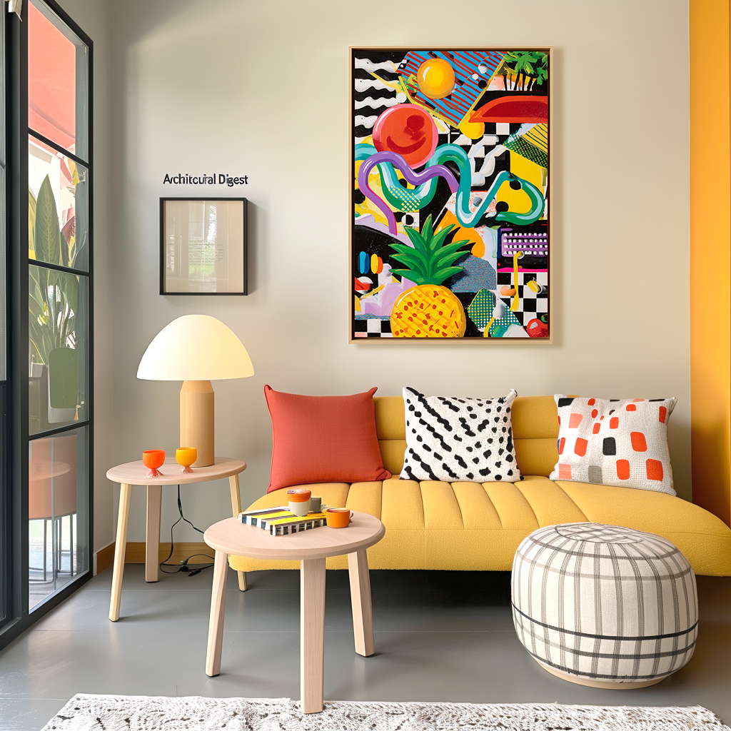 artextured – Pop Pineapple Vibes | Colorful Abstract Pop Art Oil Painting