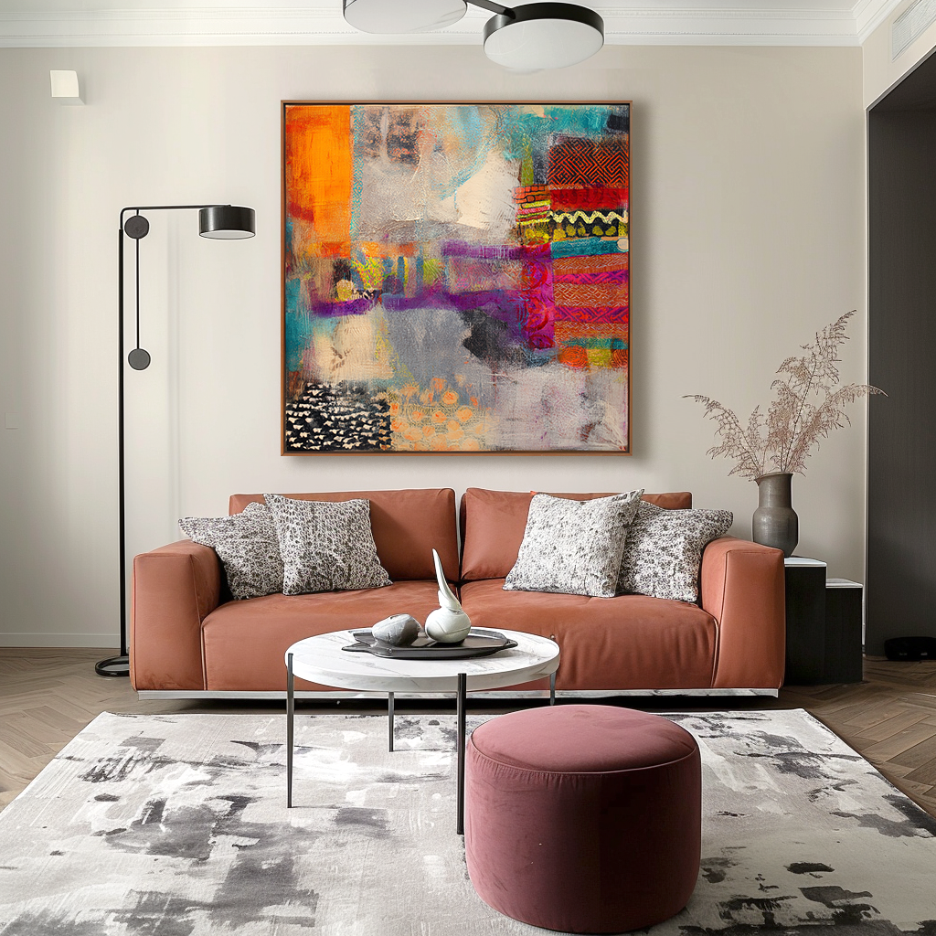 artextured – Vibrant Mosaic Dreams | Abstract Textured Mixed-Media Painting
