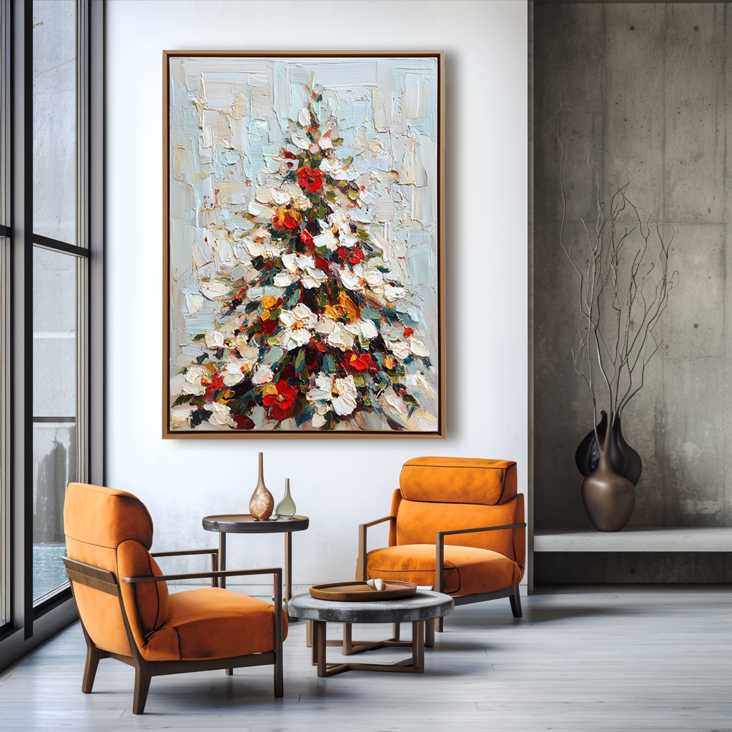 artextured – Festive Glow | Textured Christmas Tree Oil Painting