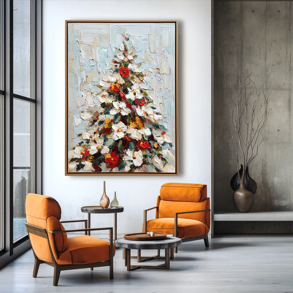 artextured – Festive Glow | Textured Christmas Tree Oil Painting - artextured