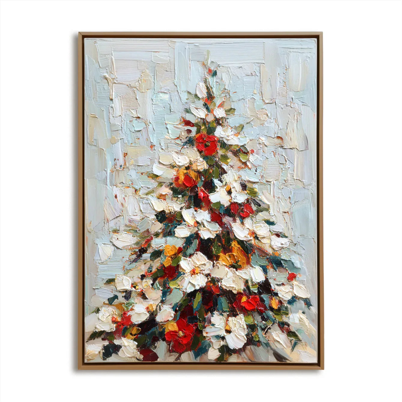 artextured – Festive Glow | Textured Christmas Tree Oil Painting - artextured