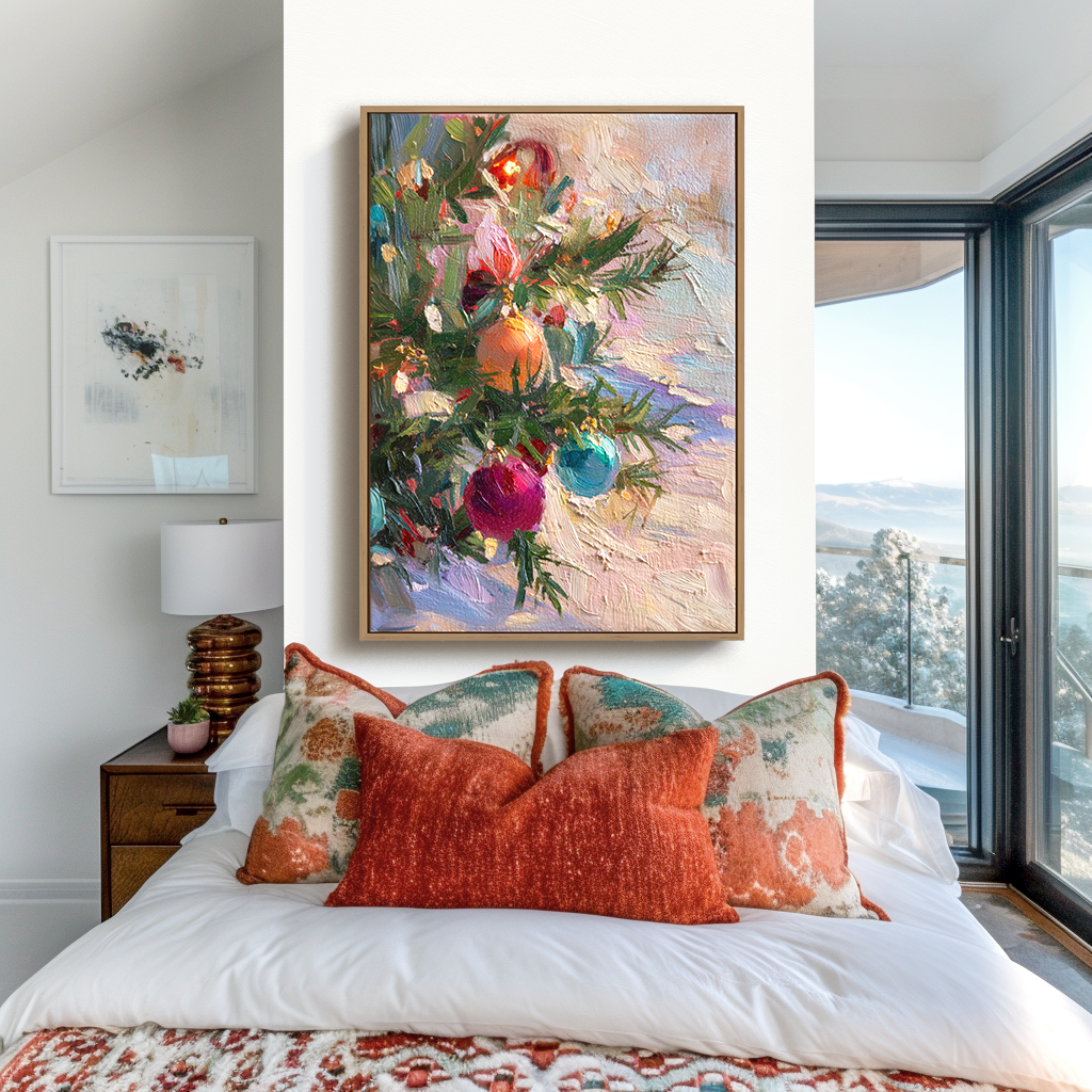 artextured – Holiday Charm | Textured Christmas Ornament Oil Painting