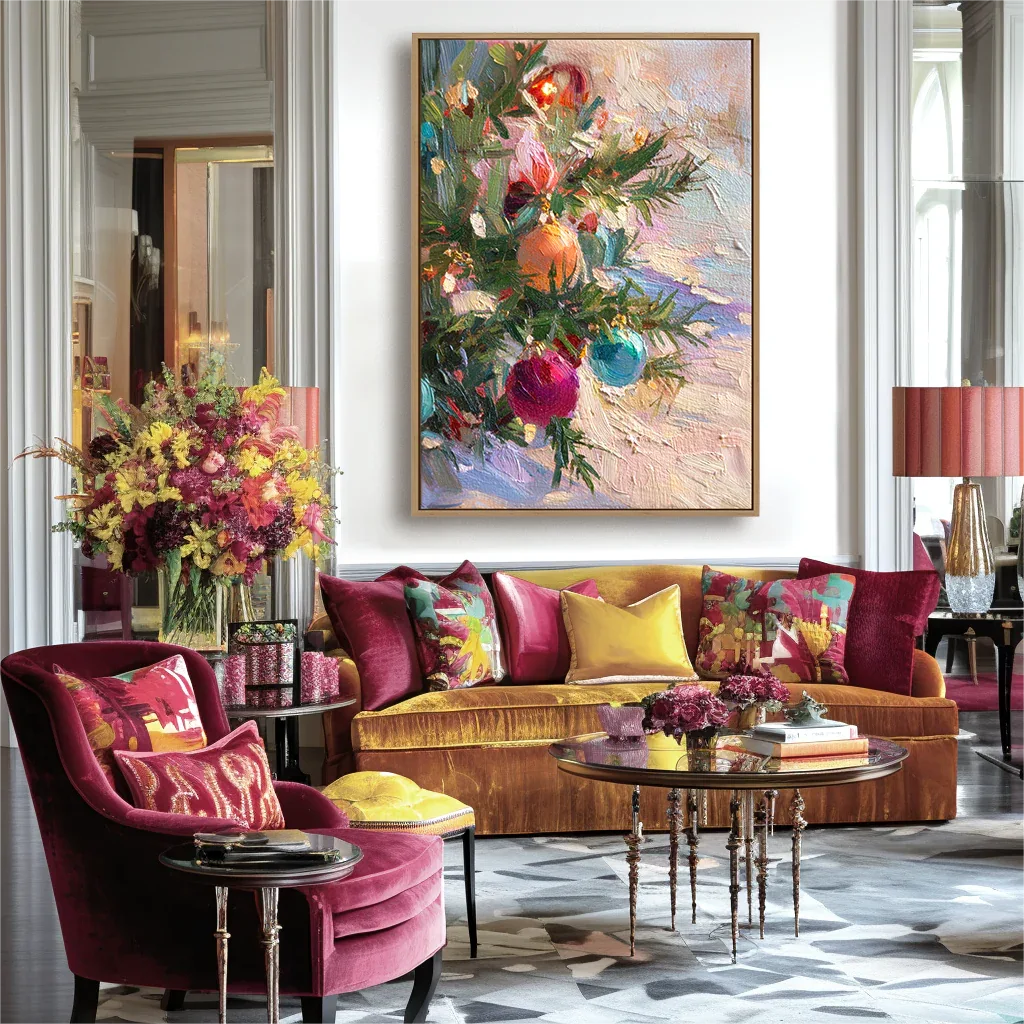 artextured – Holiday Charm | Textured Christmas Ornament Oil Painting - artextured