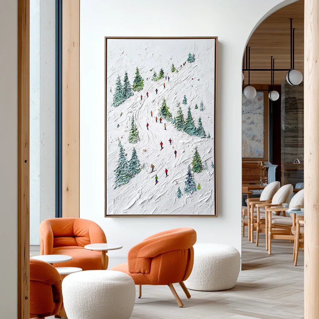 artextured – Alpine Ski Adventure | Textured Winter Sports Oil Painting - artextured