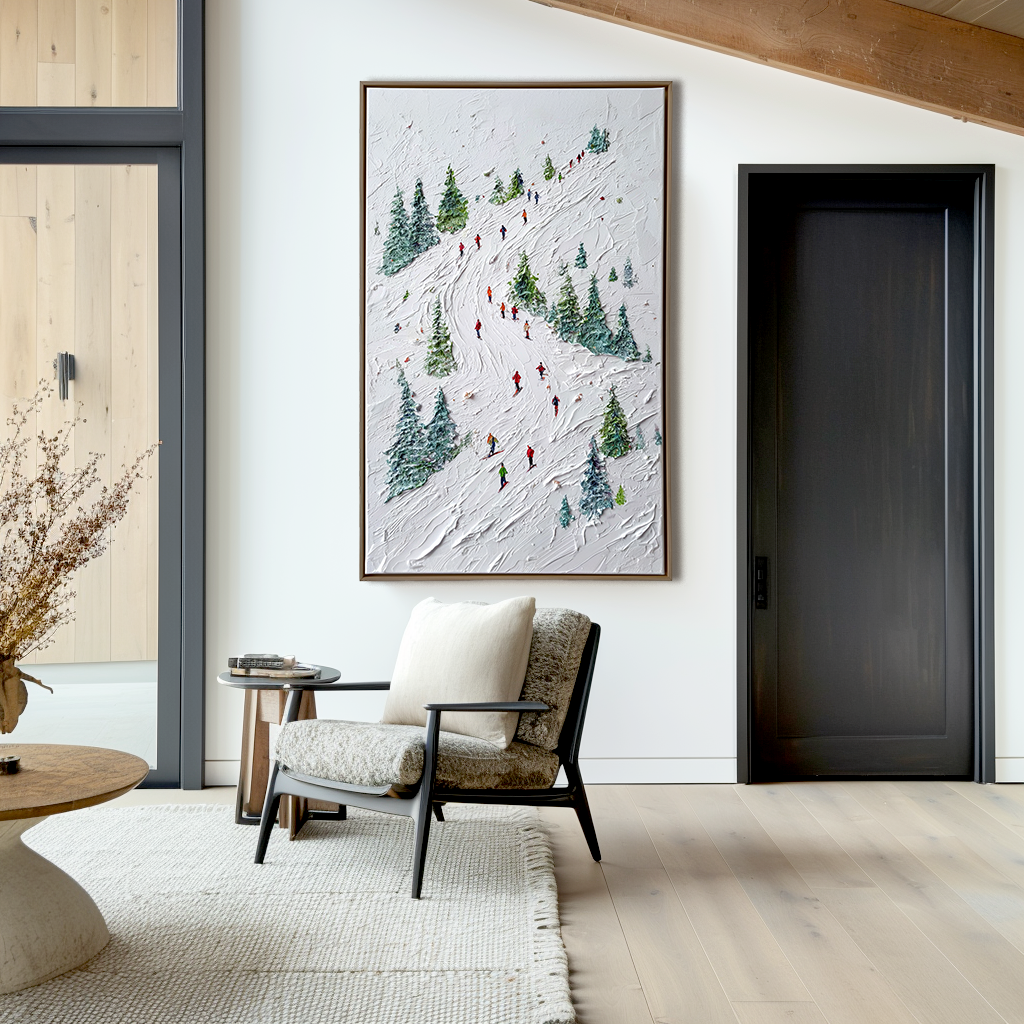 artextured – Alpine Ski Adventure | Textured Winter Sports Oil Painting